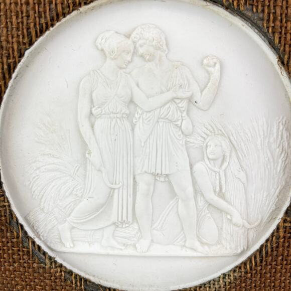 Royal Copenhagen White Bisque Porcelain Wall Plaque Relief Neoclassical - Picture 5 of 7
